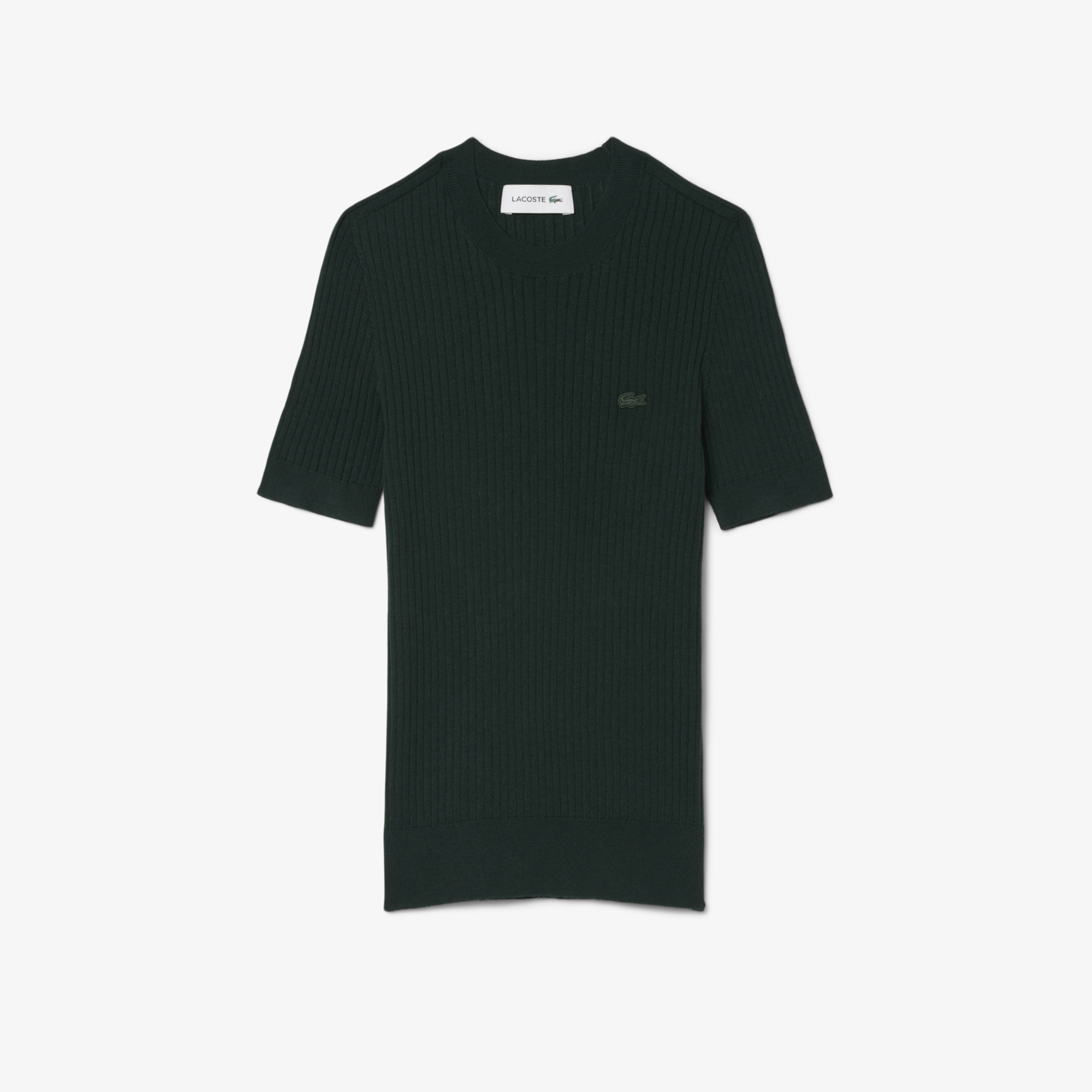 Áo Len Lacoste Nữ Dệt Kim Gân Merino Tay Ngắn