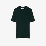 Áo Len Lacoste Nữ Dệt Kim Gân Merino Tay Ngắn