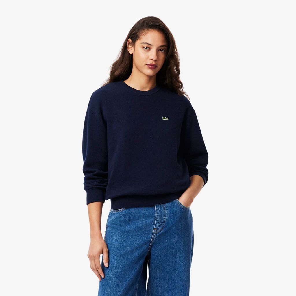 Áo Len Lacoste Nữ Cổ Tròn Dáng Rộng Chất Liệu Cotton