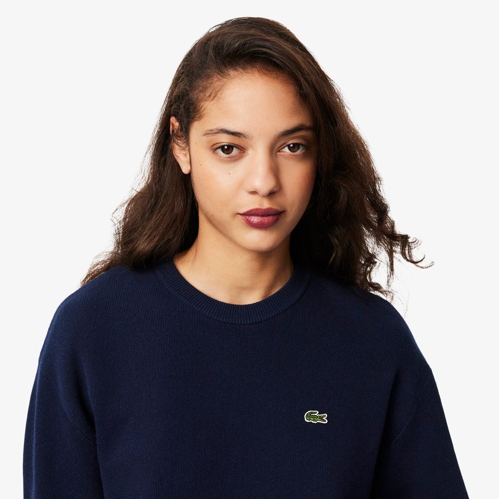 Áo Len Lacoste Nữ Cổ Tròn Dáng Rộng Chất Liệu Cotton