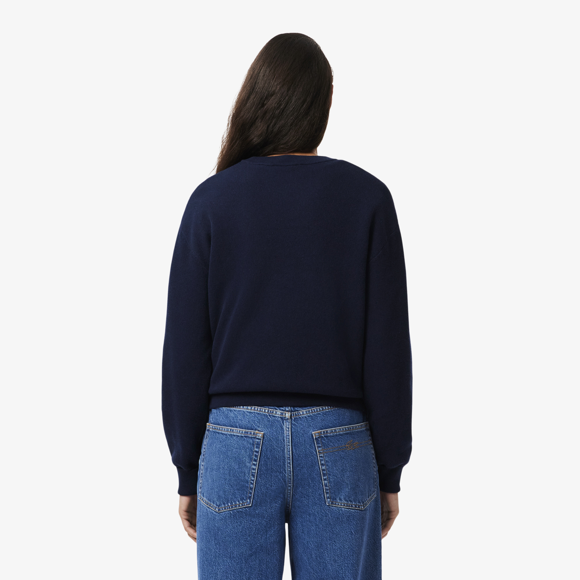 Áo Len Lacoste Nữ Cổ Tròn Dáng Rộng Chất Liệu Cotton