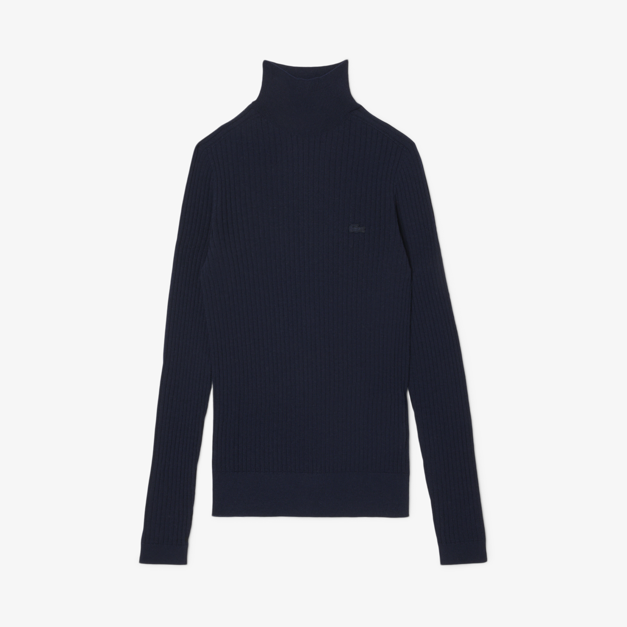 Áo Len Lacoste Nữ Dệt Kim Gân Cổ Cao Chất Liệu Len Merino