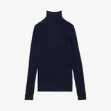 Áo Len Lacoste Nữ Dệt Kim Gân Cổ Cao Chất Liệu Len Merino