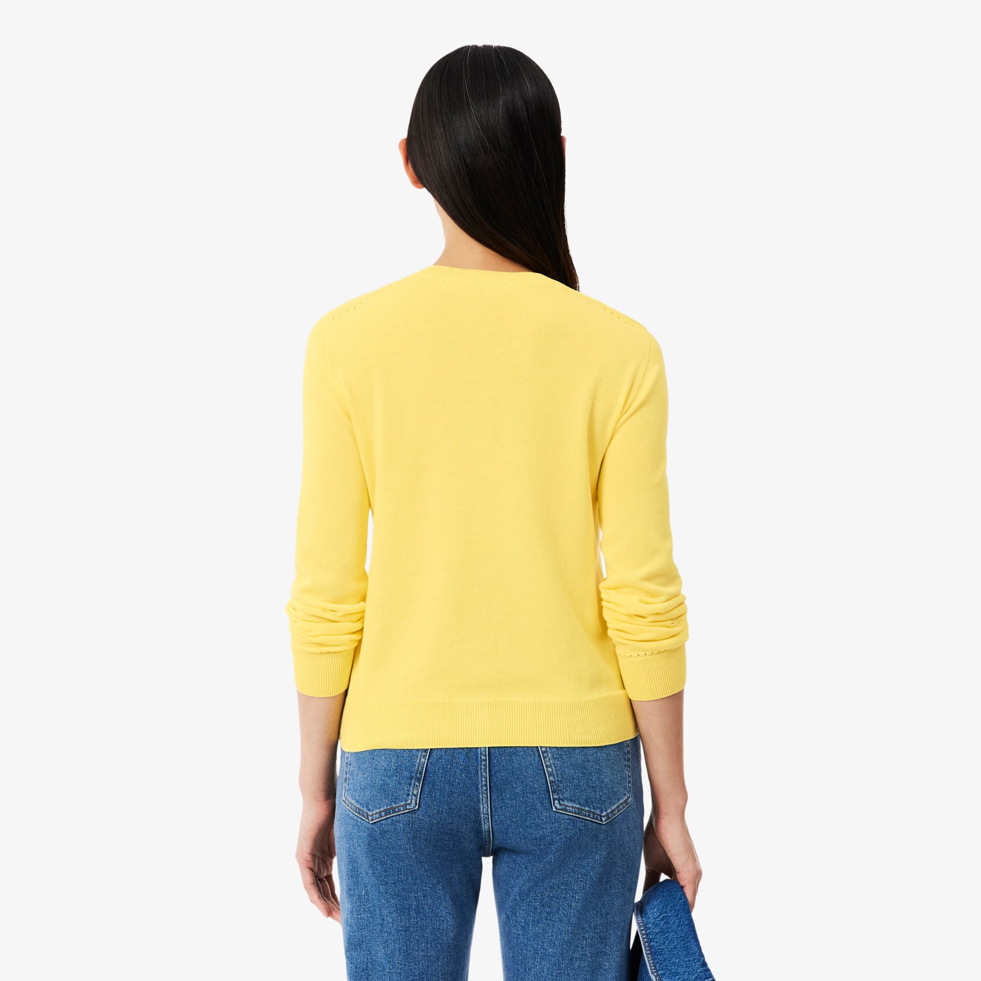 Áo Cardigan Lacoste Nữ Dáng Suông Chất Liệu Cotton Dệt Kim Gân 3D