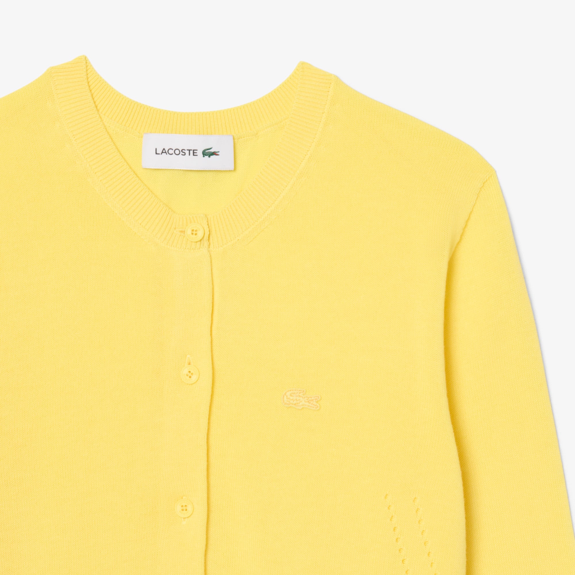 Áo Cardigan Lacoste Nữ Dáng Suông Chất Liệu Cotton Dệt Kim Gân 3D