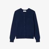 Áo Cardigan Lacoste Nữ Dáng Suông Chất Liệu Cotton Dệt Kim Gân 3D