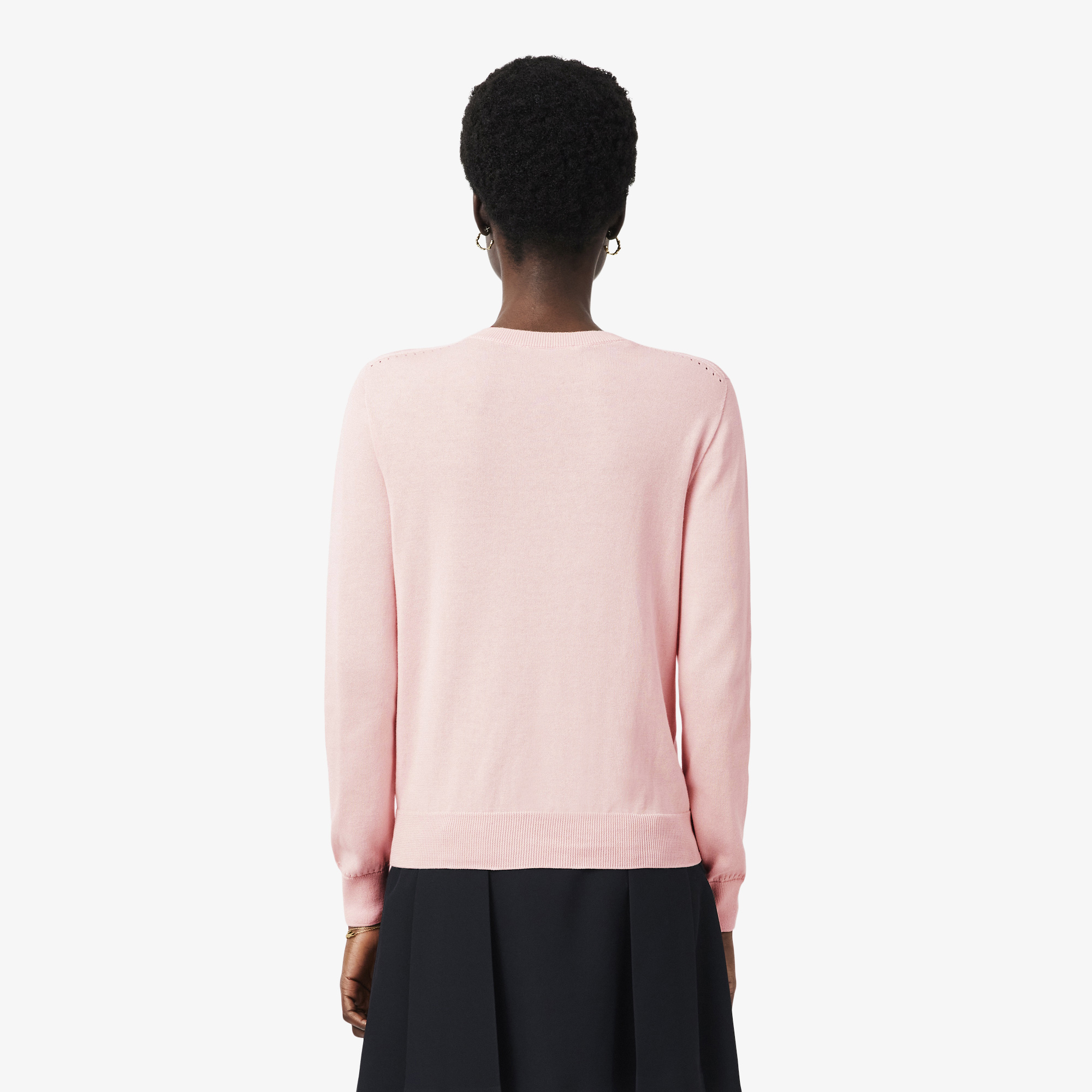 Áo Cardigan Lacoste Nữ Dáng Suông Chất Liệu Cotton Dệt Kim Gân 3D