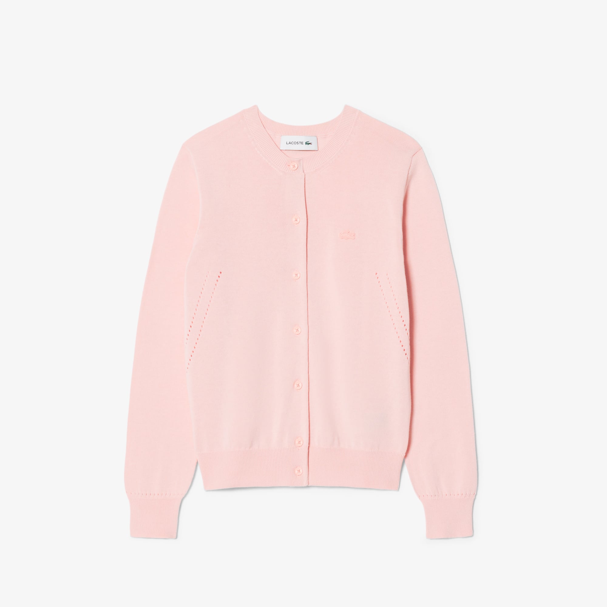 Áo Cardigan Lacoste Nữ Dáng Suông Chất Liệu Cotton Dệt Kim Gân 3D