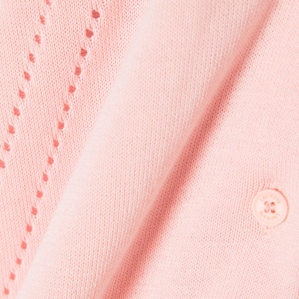Áo Cardigan Lacoste Nữ Dáng Suông Chất Liệu Cotton Dệt Kim Gân 3D