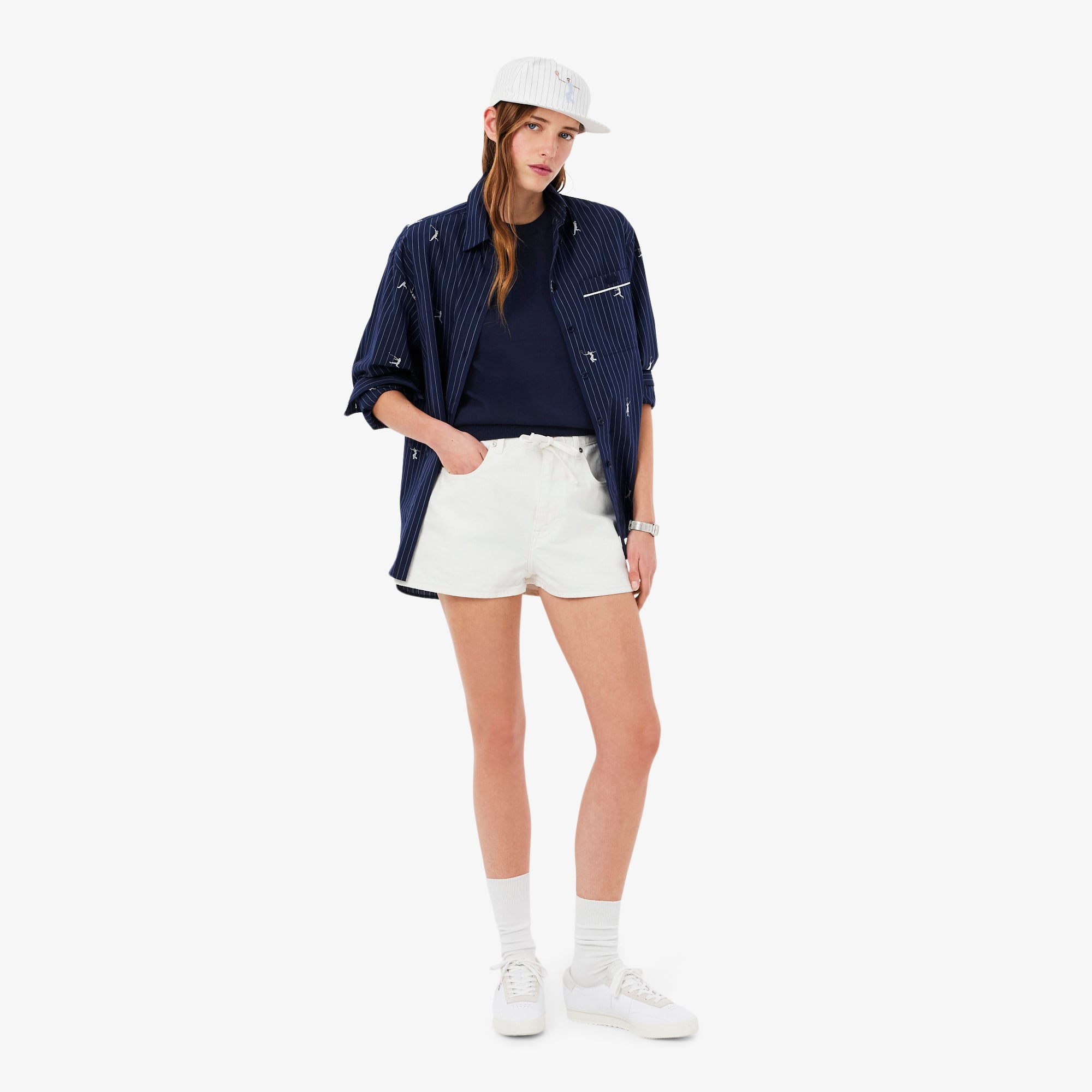Áo Len Lacoste Nữ Dáng Suông Dệt Kim 3D Tay Ngắn