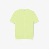Áo Cardigan Lacoste Nữ Dáng Vừa Vặn Dệt Kim Sợi Cáp Tay Ngắn