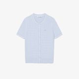 Áo Cardigan Lacoste Nữ Dáng Vừa Vặn Dệt Kim Sợi Cáp Tay Ngắn