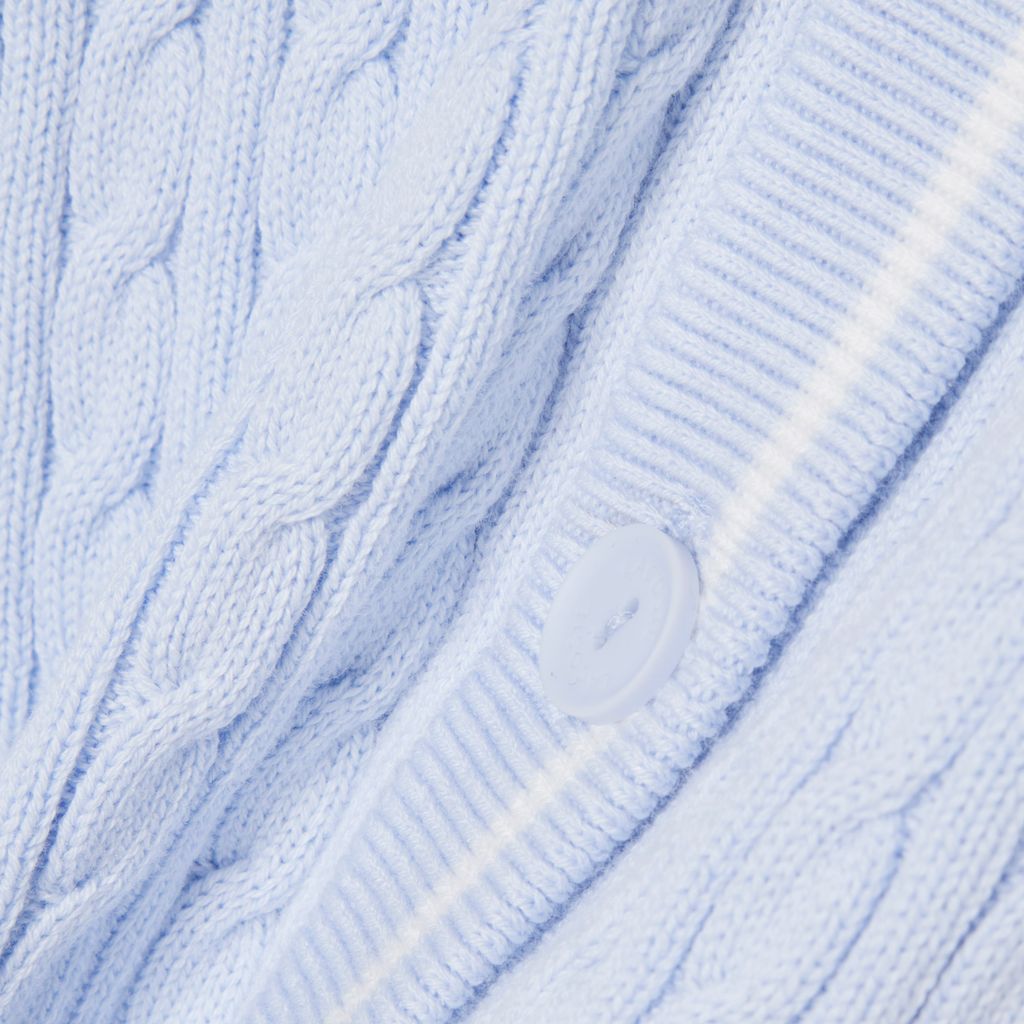 Áo Cardigan Lacoste Nữ Dáng Vừa Vặn Dệt Kim Sợi Cáp Tay Ngắn
