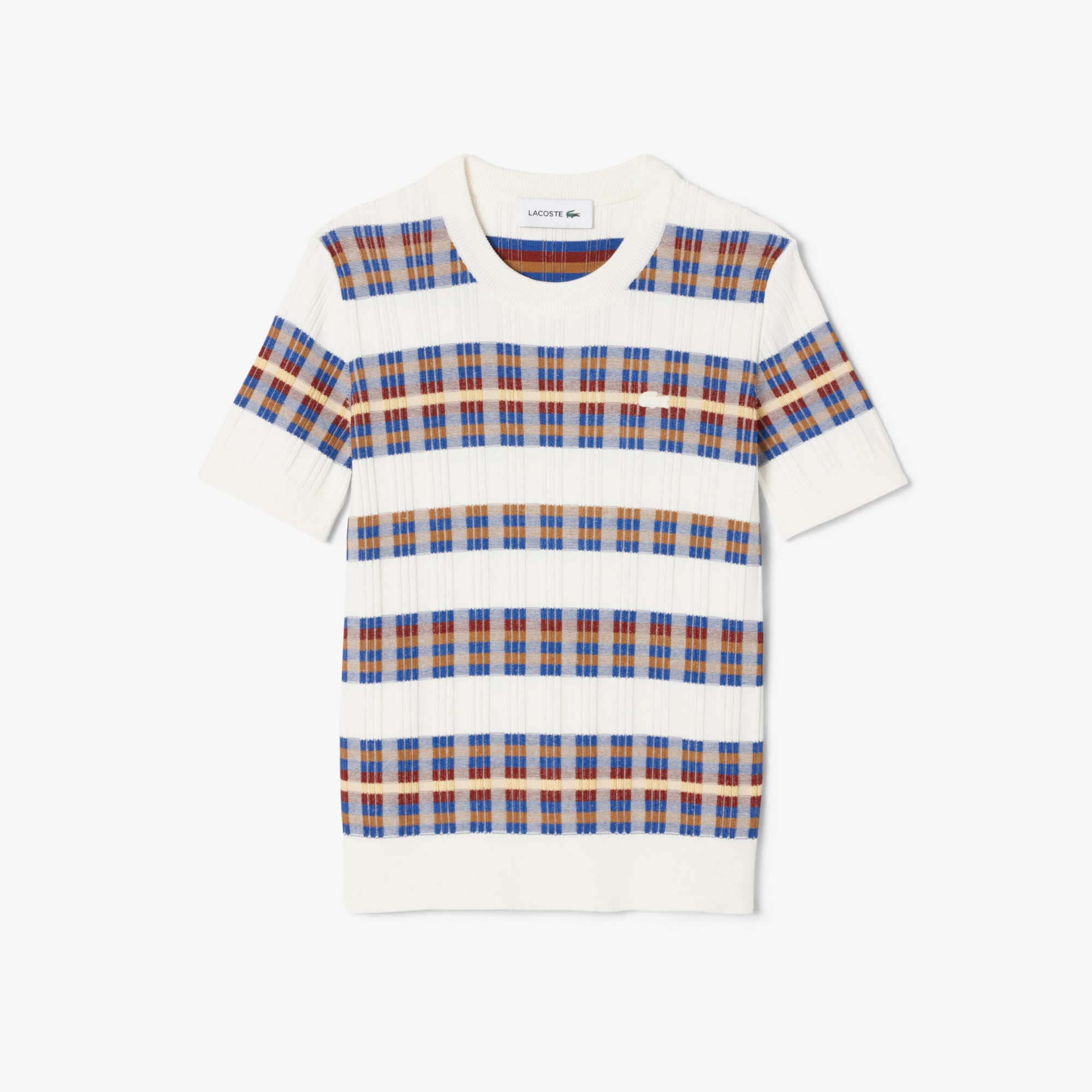 Áo Len Lacoste Nữ Dệt Kim Gân Tay Ngắn