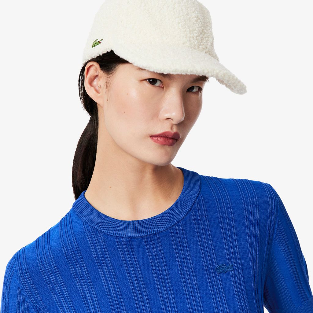 Áo Len Lacoste Nữ Dệt Kim Gân Tay Ngắn