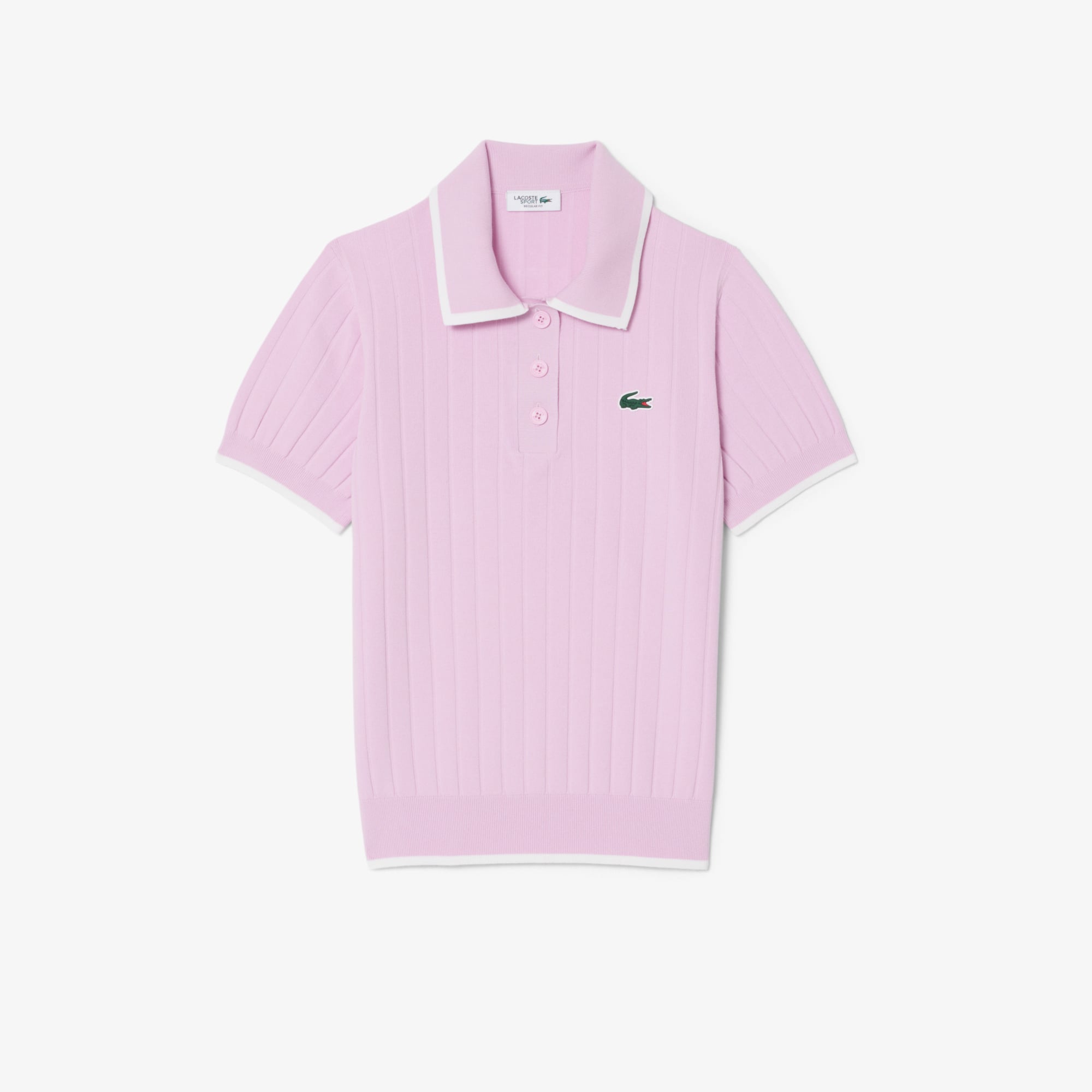 Áo Len Golf Lacoste Nữ Dáng Suông Cổ Polo Tay Ngắn