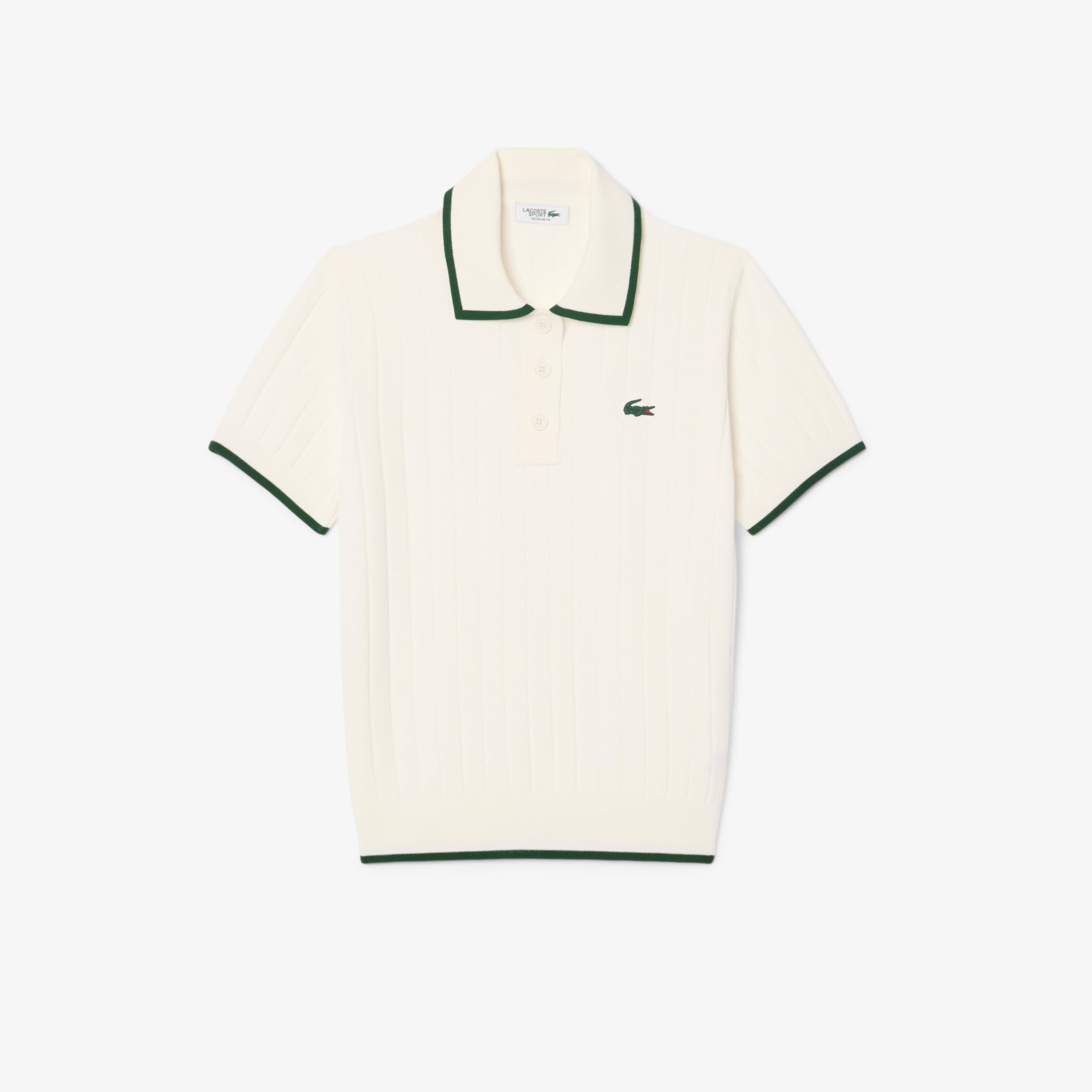 Áo Len Golf Lacoste Nữ Dáng Suông Cổ Polo Tay Ngắn