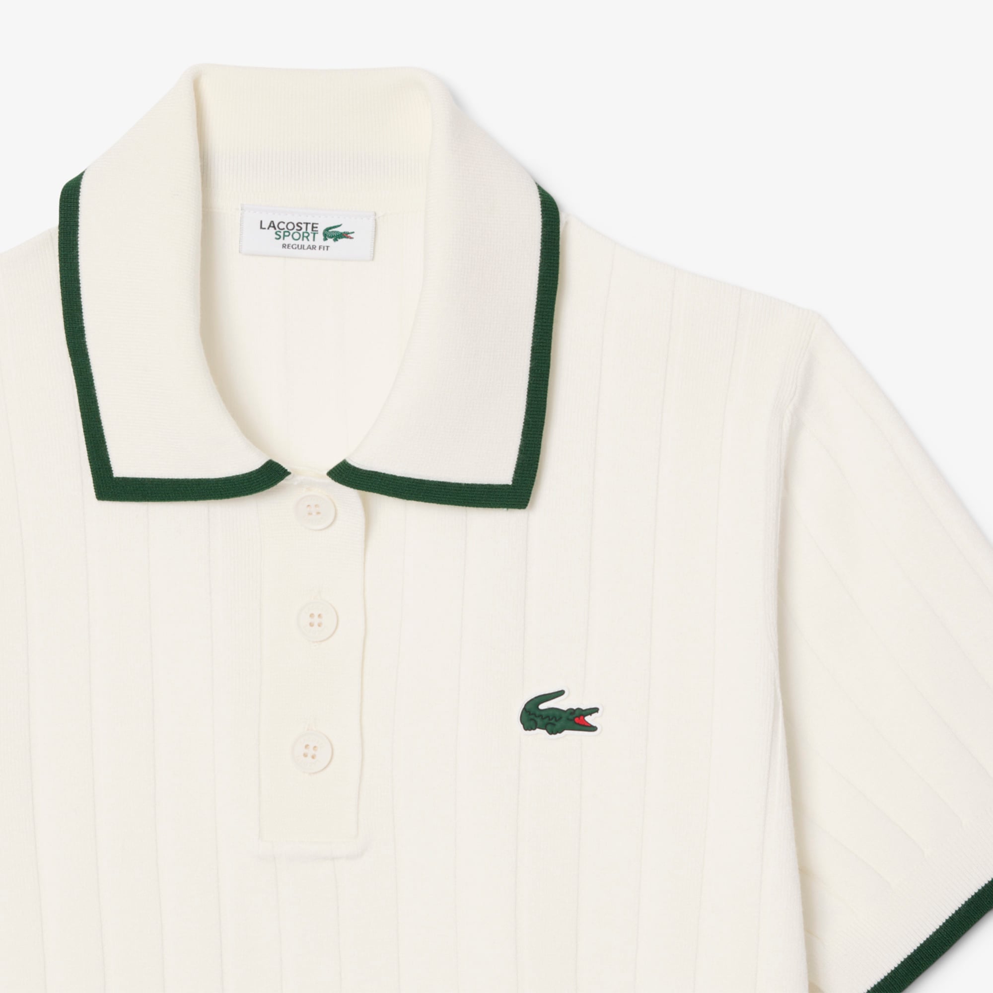 Áo Len Golf Lacoste Nữ Dáng Suông Cổ Polo Tay Ngắn
