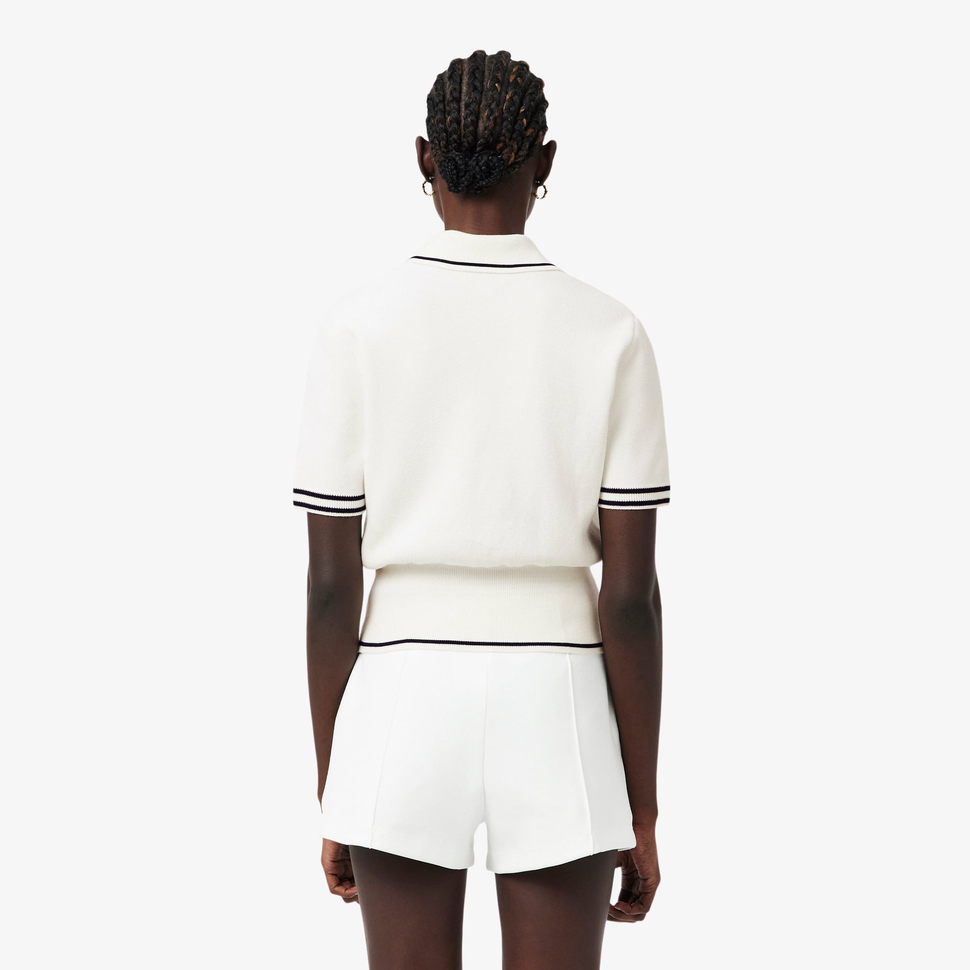 Áo Polo Len Lacoste Nữ Dáng Suông Chất Liệu Cotton Sản Xuất Tại Pháp