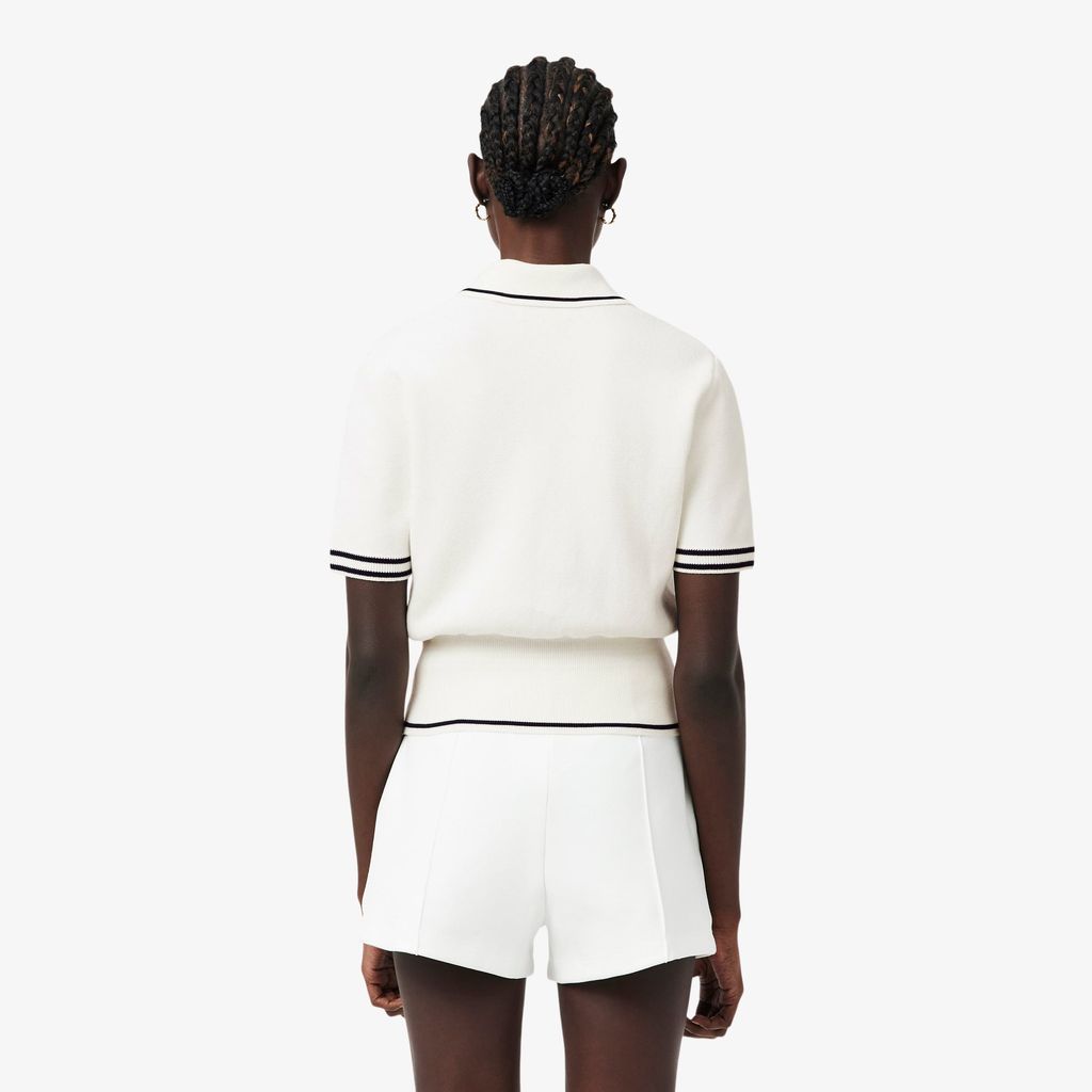 Áo Polo Len Lacoste Nữ Dáng Suông Chất Liệu Cotton Sản Xuất Tại Pháp