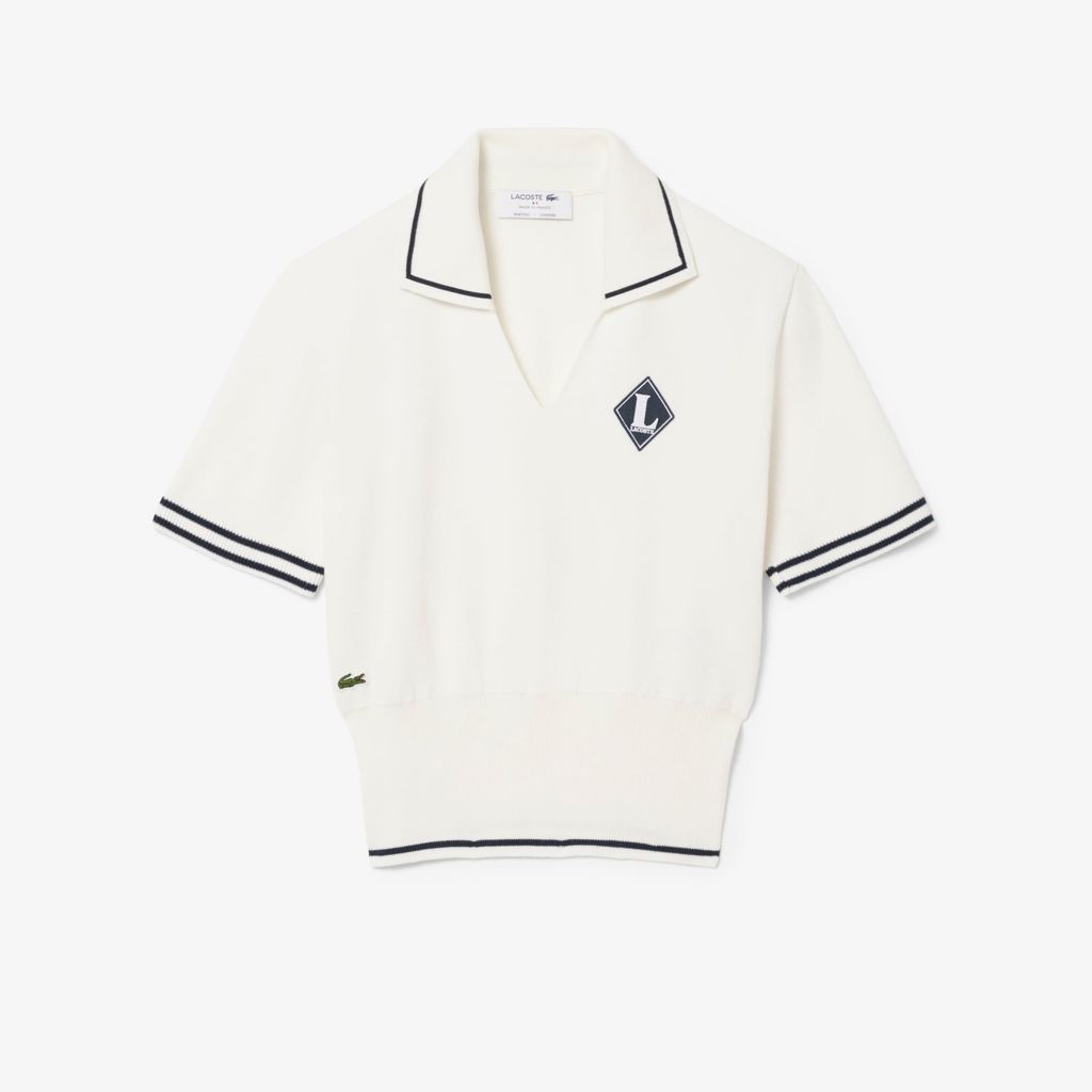 Áo Polo Len Lacoste Nữ Dáng Suông Chất Liệu Cotton Sản Xuất Tại Pháp