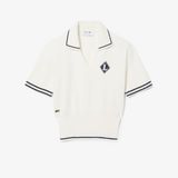 Áo Polo Len Lacoste Nữ Dáng Suông Chất Liệu Cotton Sản Xuất Tại Pháp