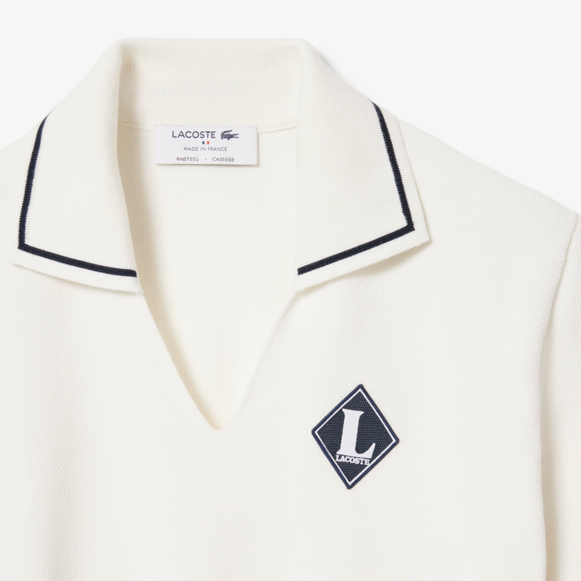 Áo Polo Len Lacoste Nữ Dáng Suông Chất Liệu Cotton Sản Xuất Tại Pháp