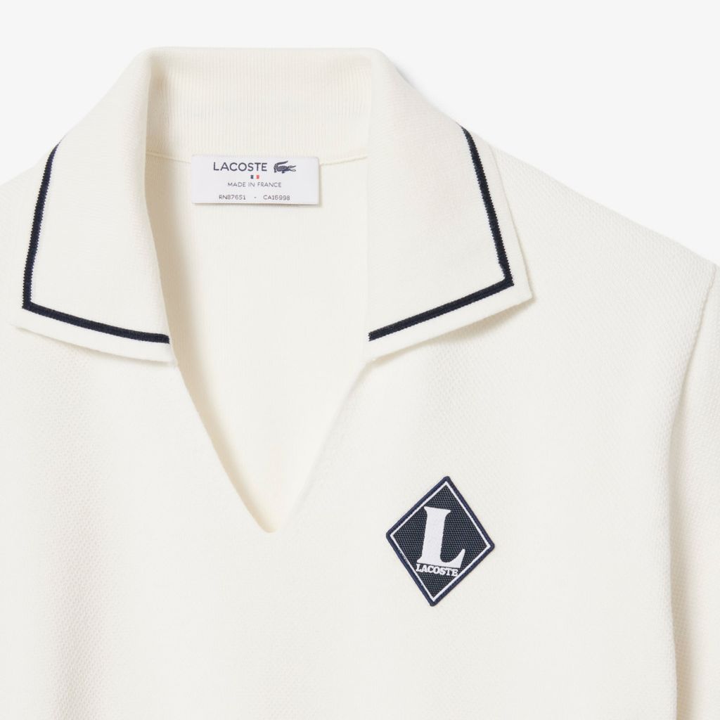 Áo Polo Len Lacoste Nữ Dáng Suông Chất Liệu Cotton Sản Xuất Tại Pháp