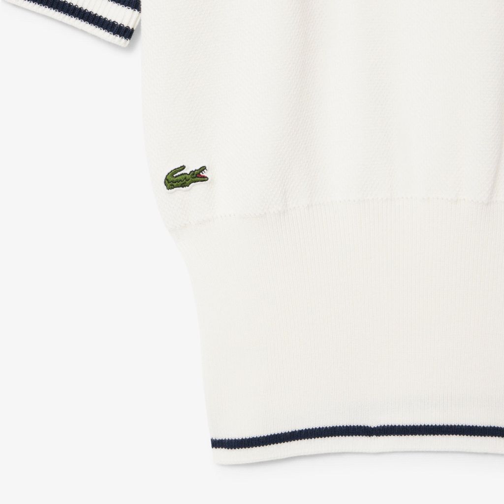 Áo Polo Len Lacoste Nữ Dáng Suông Chất Liệu Cotton Sản Xuất Tại Pháp