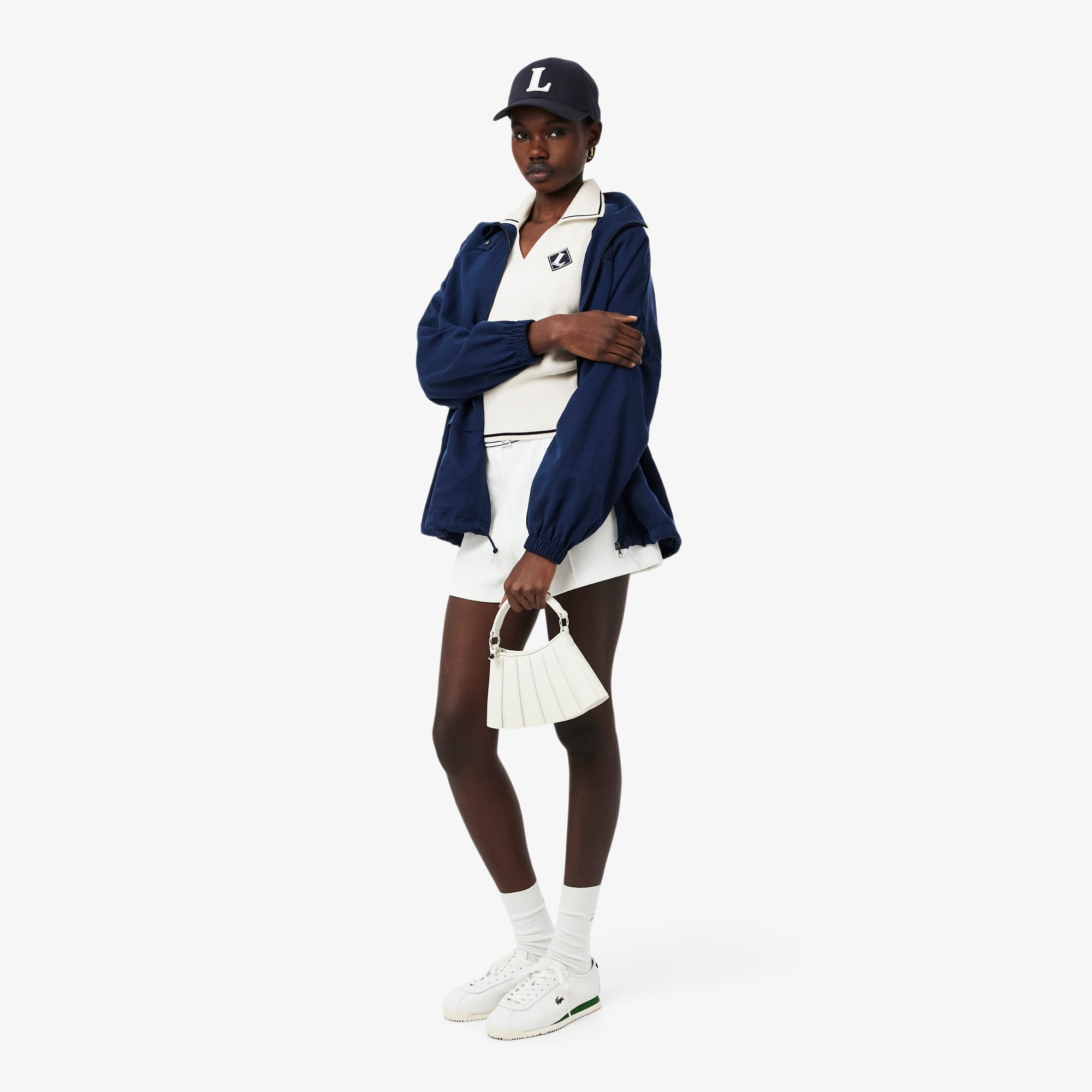 Áo Polo Len Lacoste Nữ Dáng Suông Chất Liệu Cotton Sản Xuất Tại Pháp
