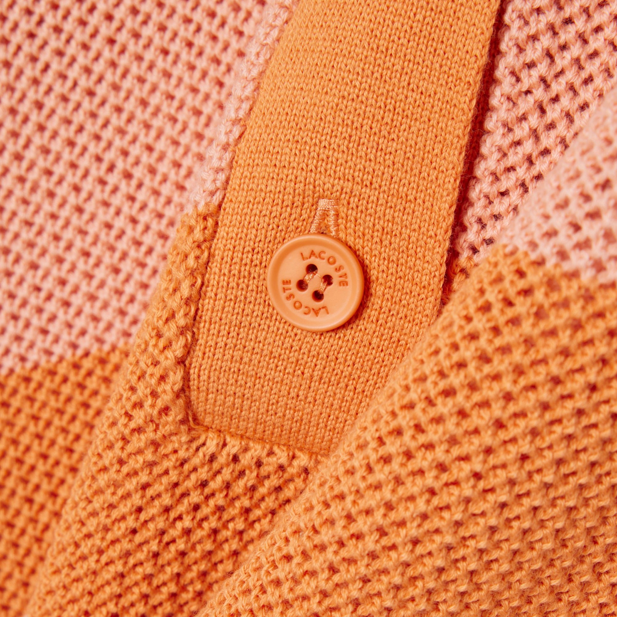 Áo Len Lacoste Nữ Dáng Suông Dệt Lưới Cổ Polo Kẻ Sọc