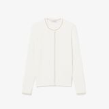Áo Cardigan Lacoste Nữ Dáng Suông Đan Cáp Kẻ Sọc