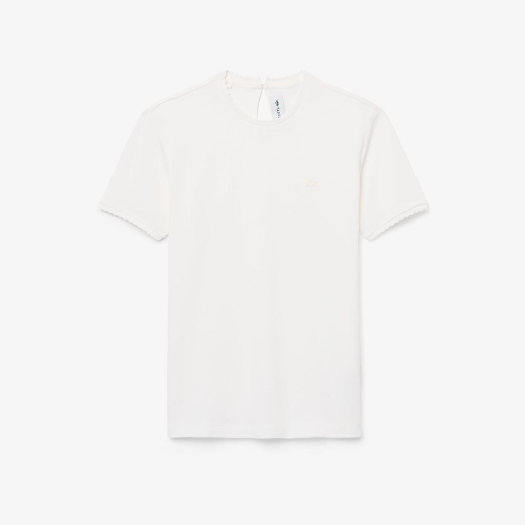 Áo Thun Lacoste Nữ Cổ Tròn Viền Lượn Sóng