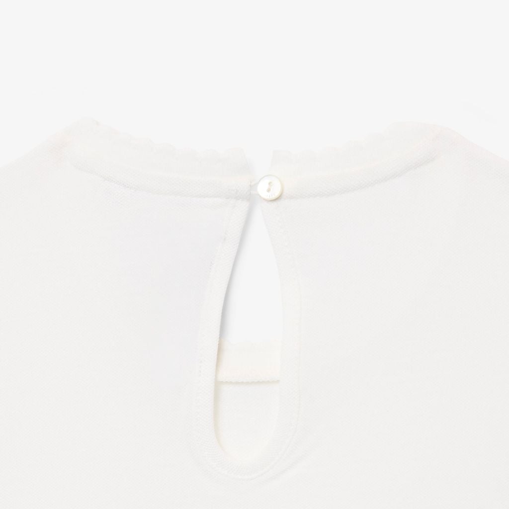 Áo Thun Lacoste Nữ Cổ Tròn Viền Lượn Sóng