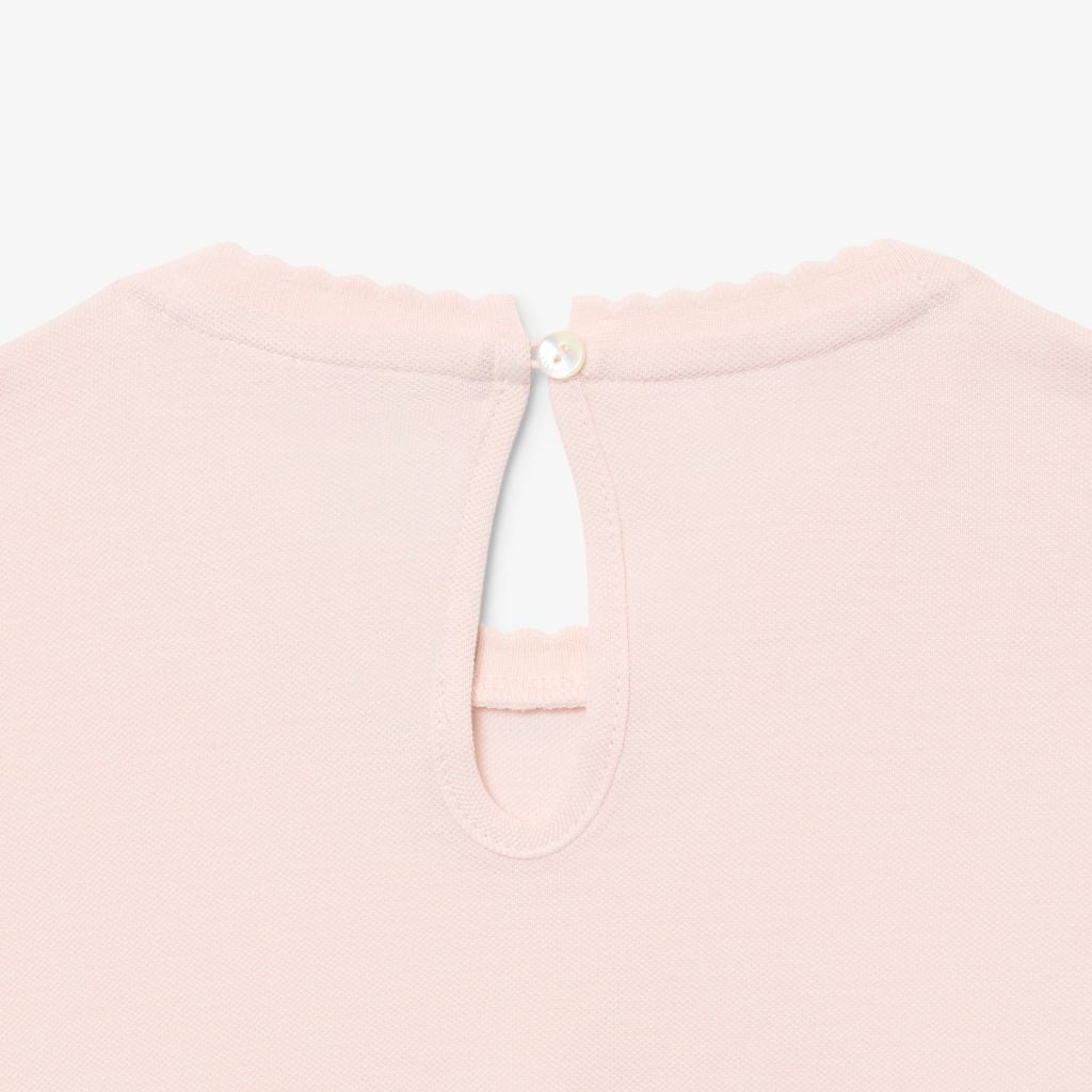 Áo Thun Lacoste Nữ Cổ Tròn Viền Lượn Sóng