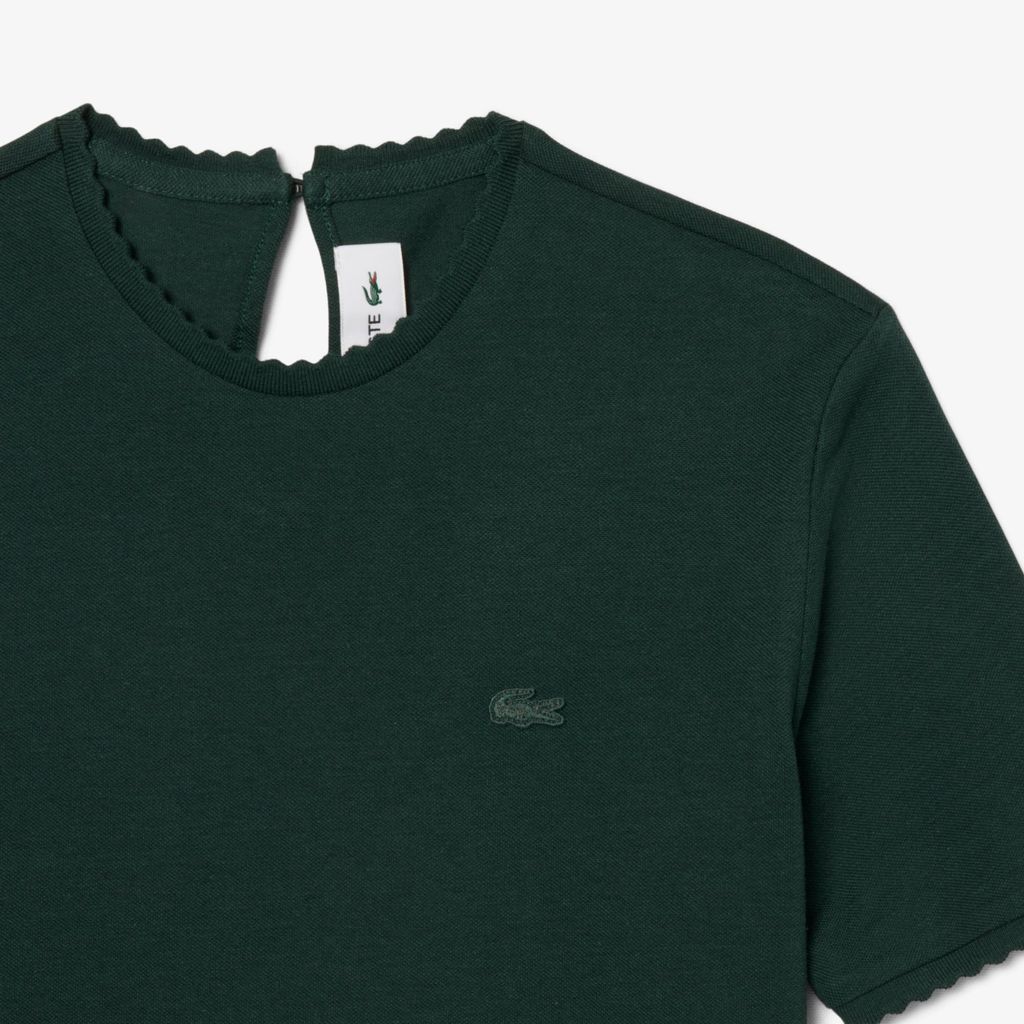 Áo Thun Lacoste Nữ Cổ Tròn Viền Lượn Sóng