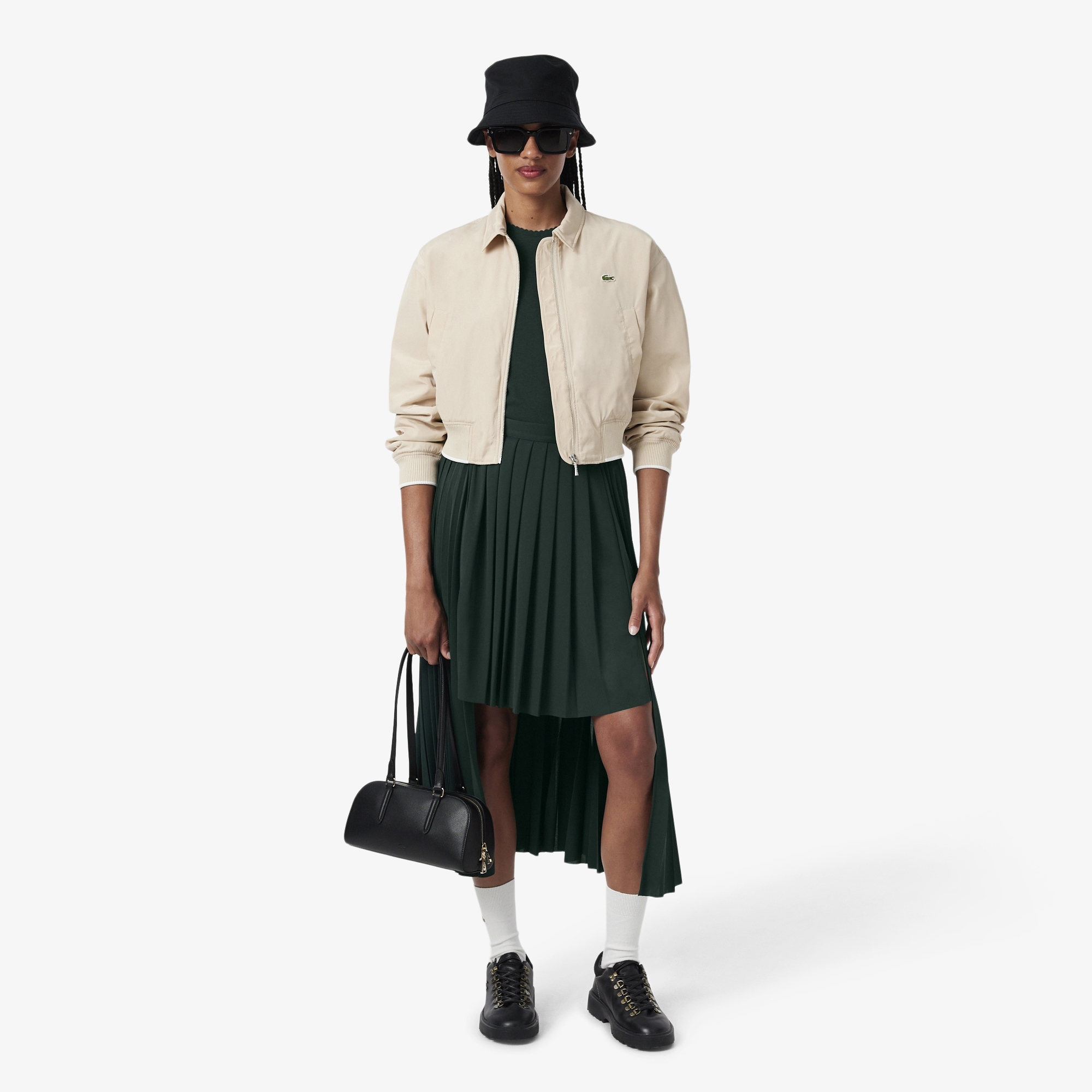 Áo Thun Lacoste Nữ Cổ Tròn Viền Lượn Sóng