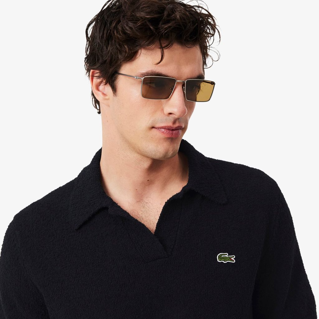 Áo Polo Len Lacoste Nam Dáng Cổ Điển Chất Liệu Bouclé Dệt