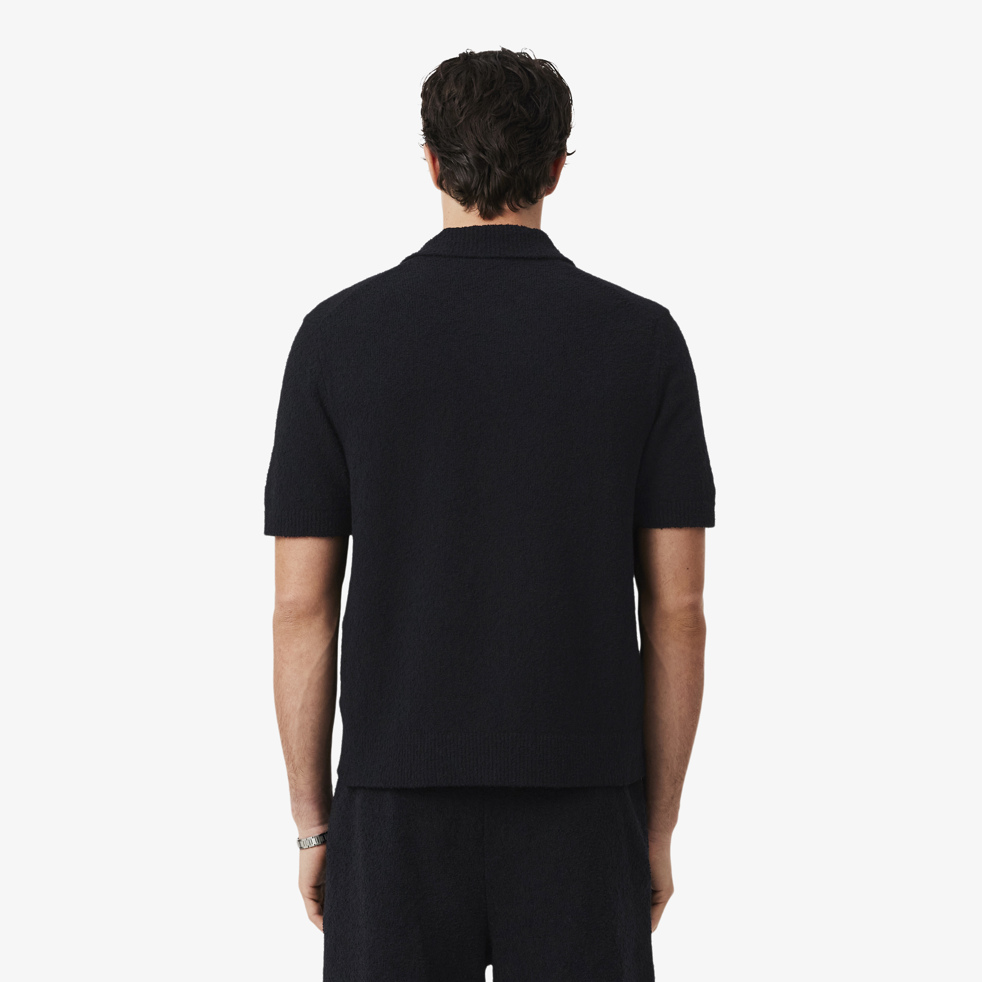 Áo Polo Len Lacoste Nam Dáng Cổ Điển Chất Liệu Bouclé Dệt