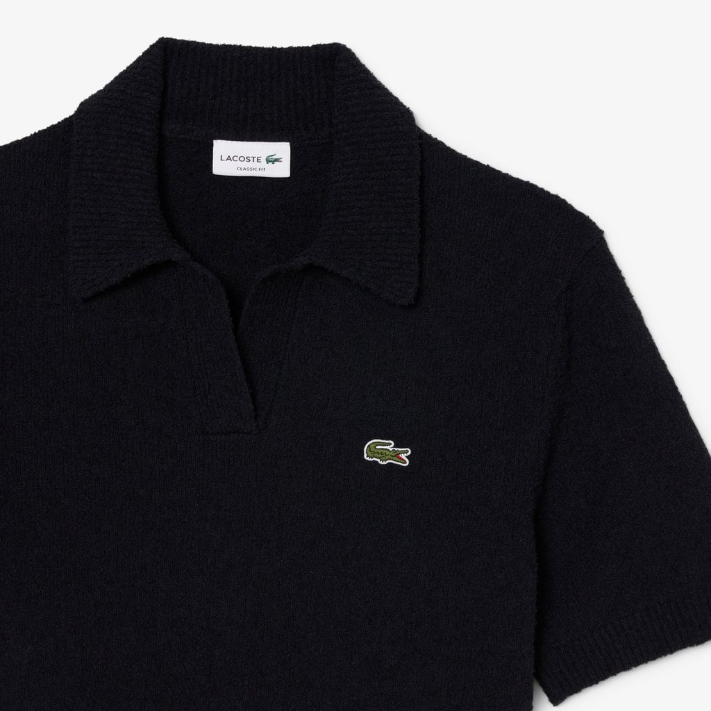 Áo Polo Len Lacoste Nam Dáng Cổ Điển Chất Liệu Bouclé Dệt