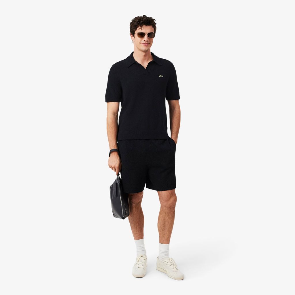 Áo Polo Len Lacoste Nam Dáng Cổ Điển Chất Liệu Bouclé Dệt