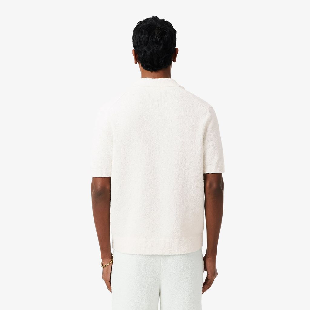 Áo Polo Len Lacoste Nam Dáng Cổ Điển Chất Liệu Bouclé Dệt