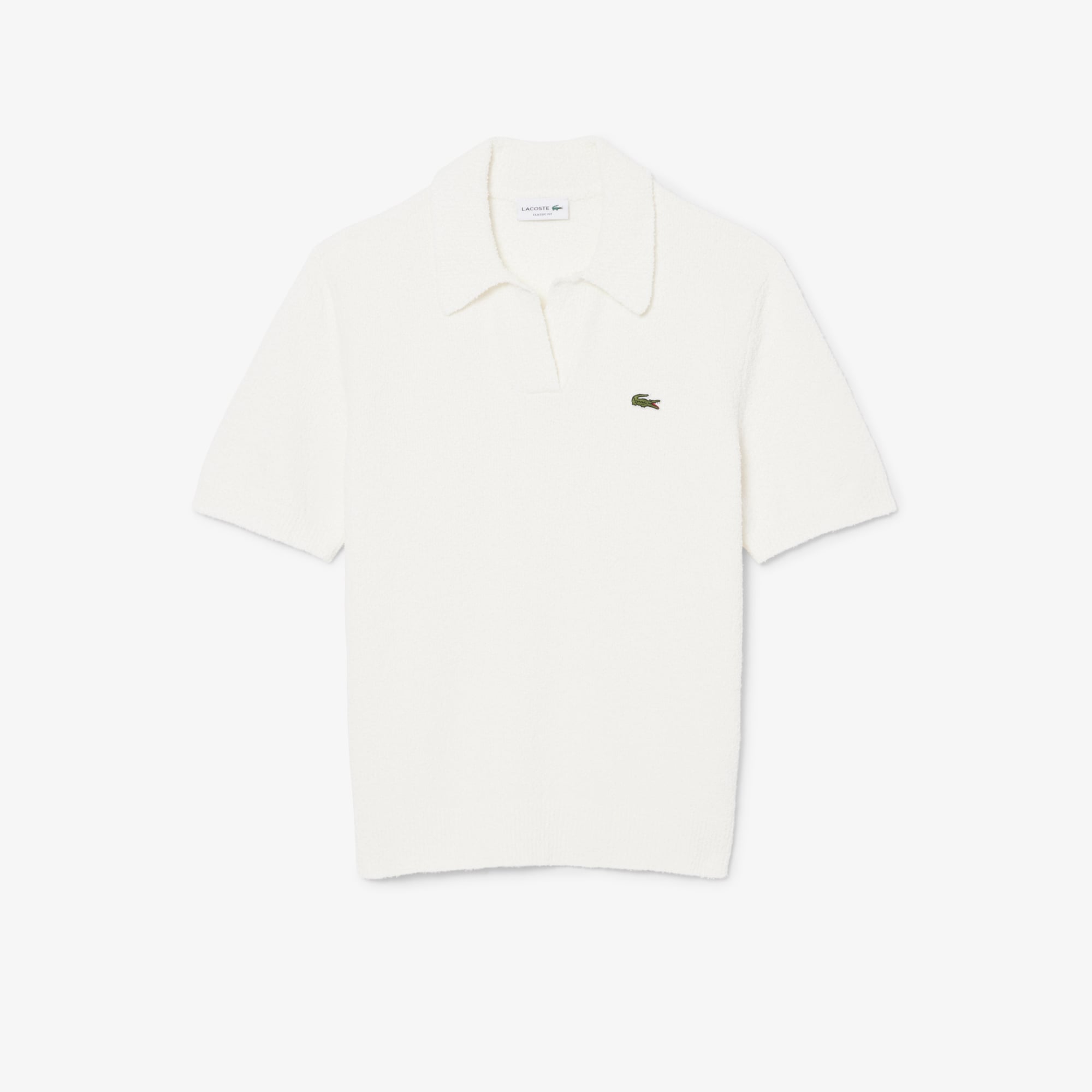 Áo Polo Len Lacoste Nam Dáng Cổ Điển Chất Liệu Bouclé Dệt