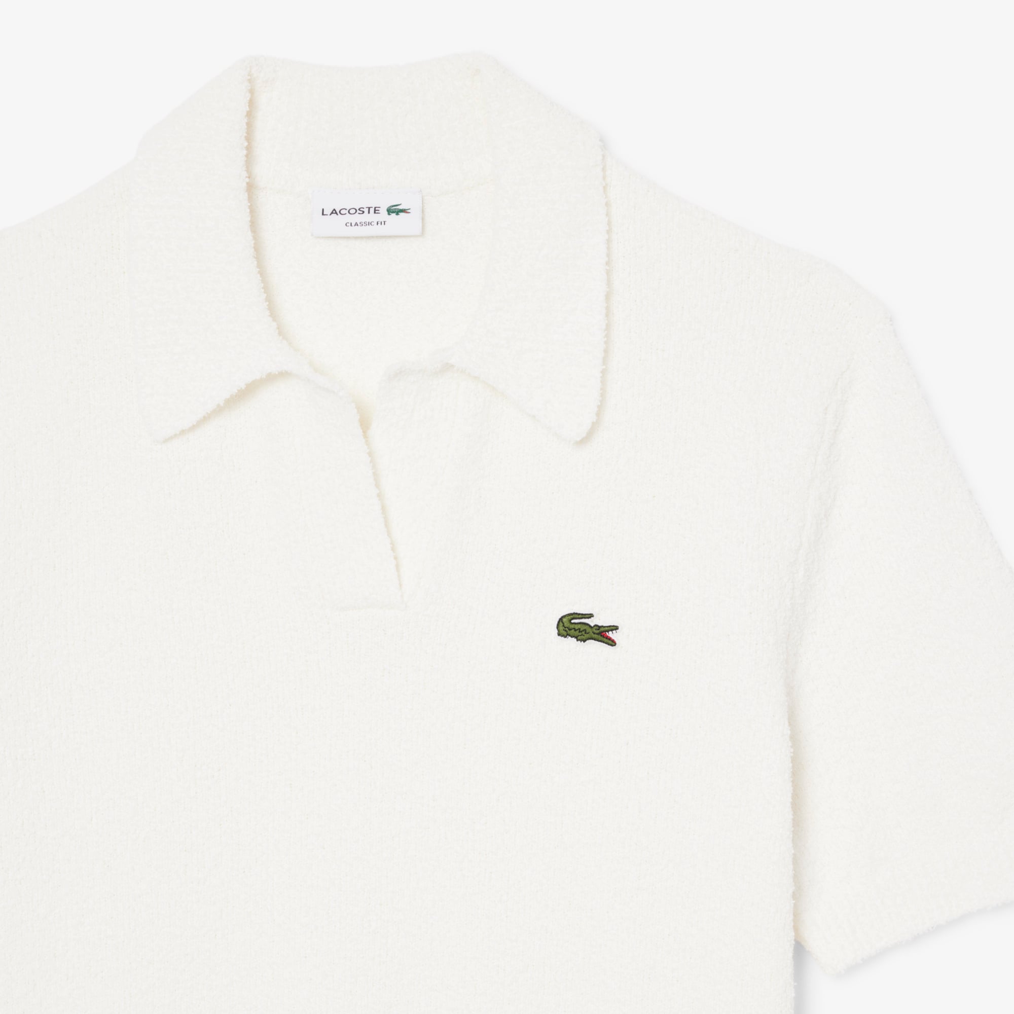 Áo Polo Len Lacoste Nam Dáng Cổ Điển Chất Liệu Bouclé Dệt