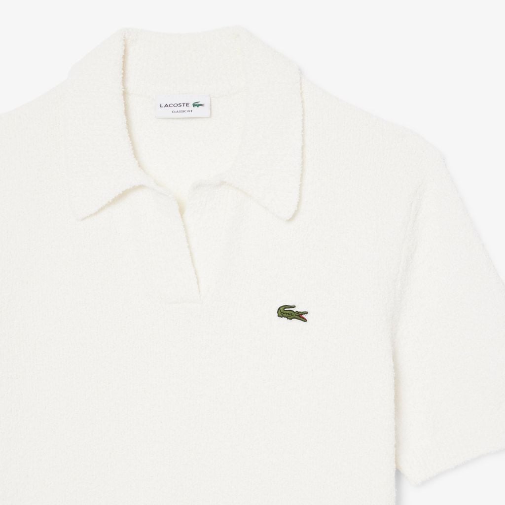 Áo Polo Len Lacoste Nam Dáng Cổ Điển Chất Liệu Bouclé Dệt