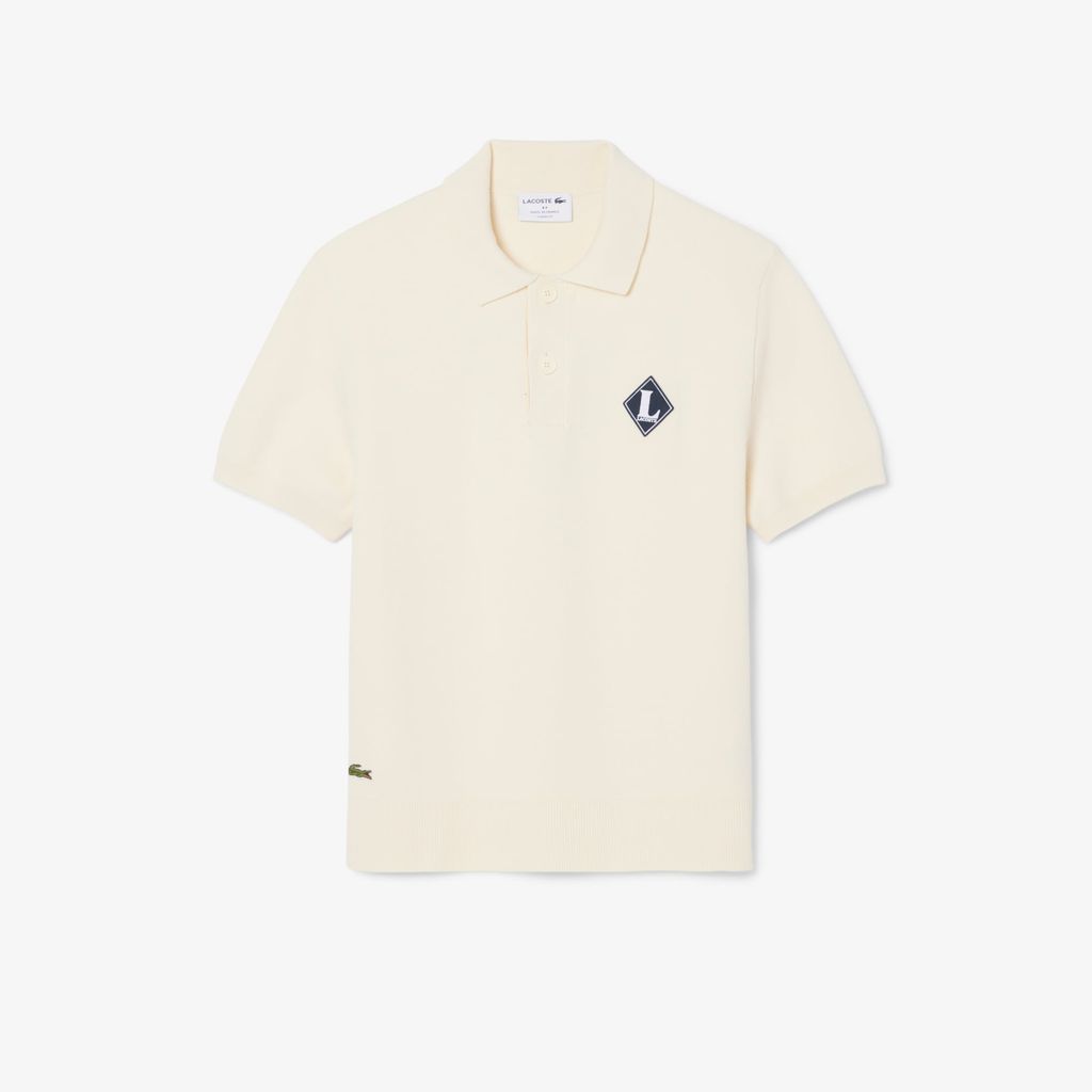 Áo Len Lacoste Nam Dáng Cổ Điển Sản Xuất Tại Pháp Cổ Polo Điểm Nhấn Huy Hiệu