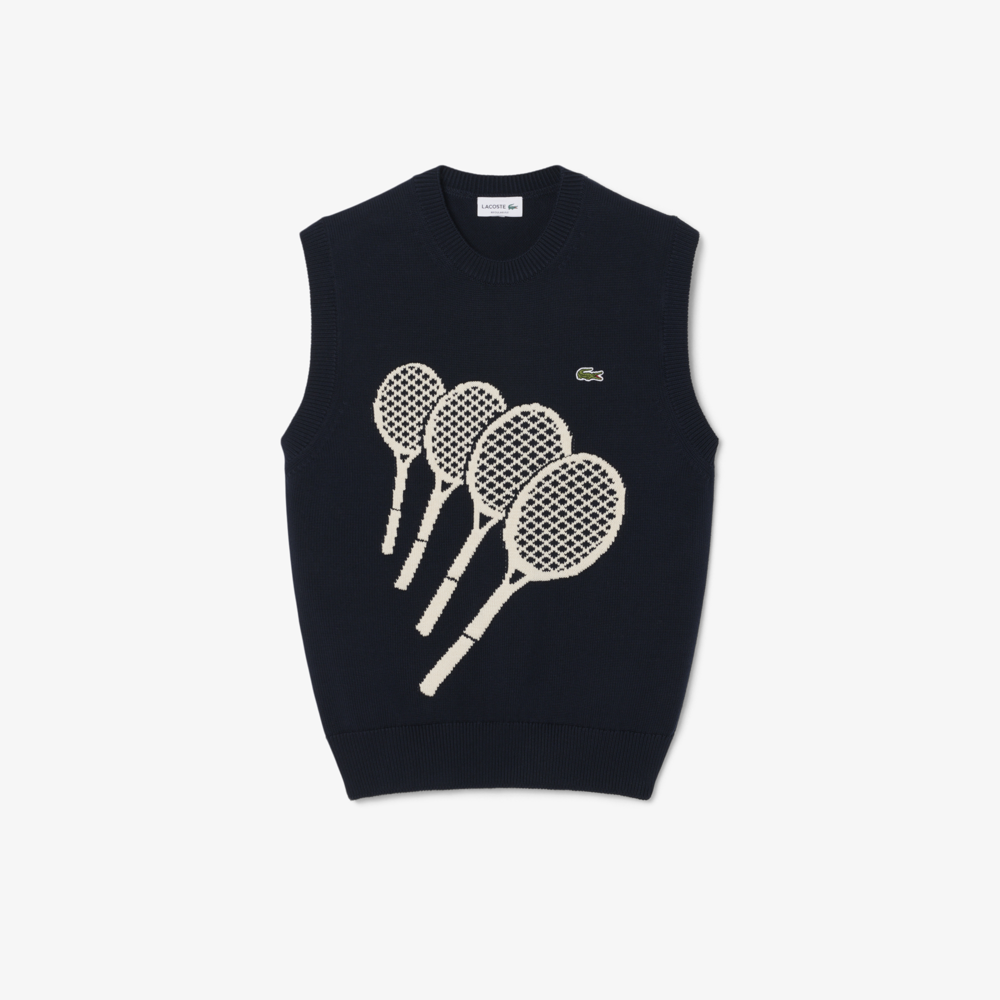 Áo Vest Len Lacoste Nam Dáng Suông Chất Liệu Cotton Dệt Nổi