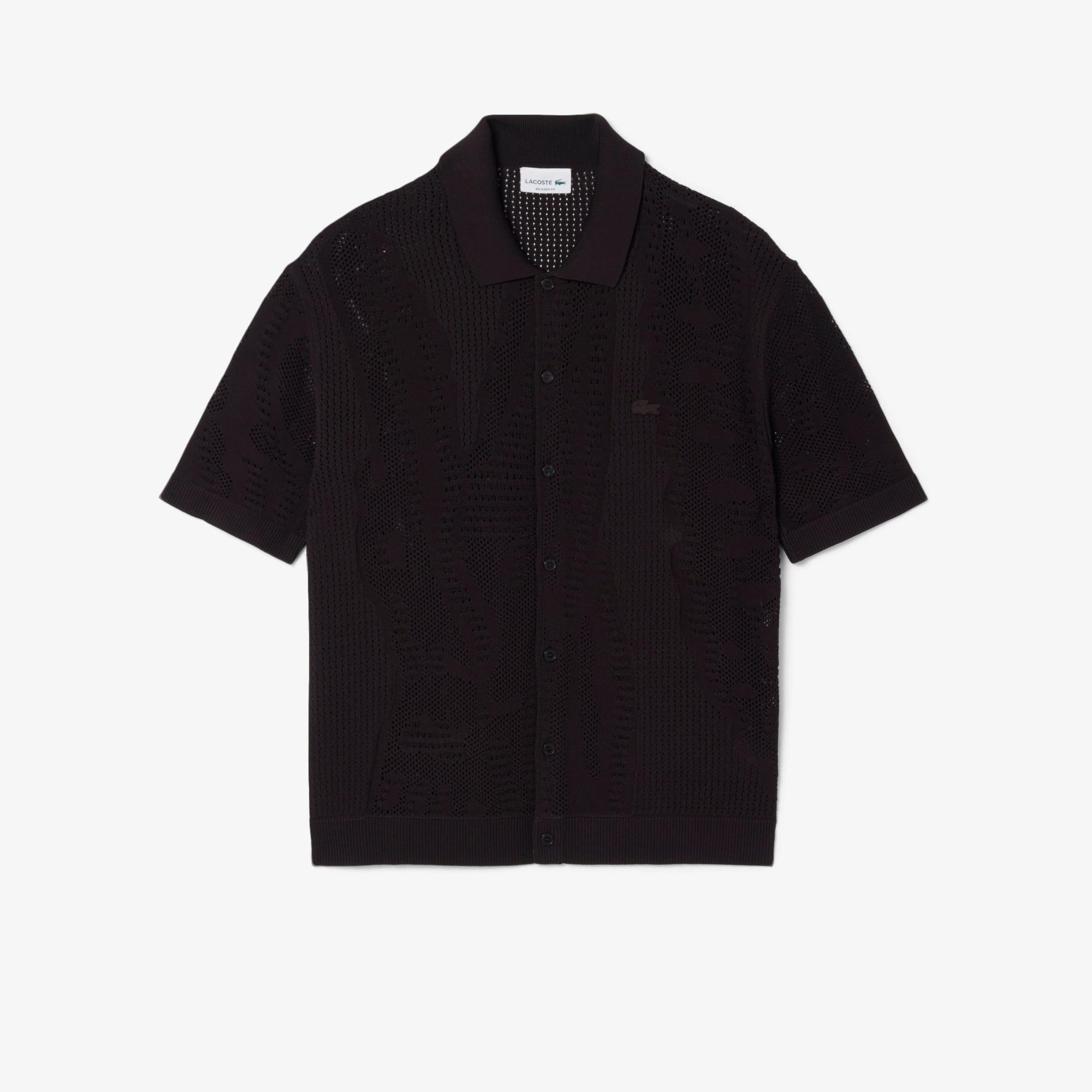Áo Len Lacoste Nam Dáng Rộng Dệt Ren In Hình Cá Sấu