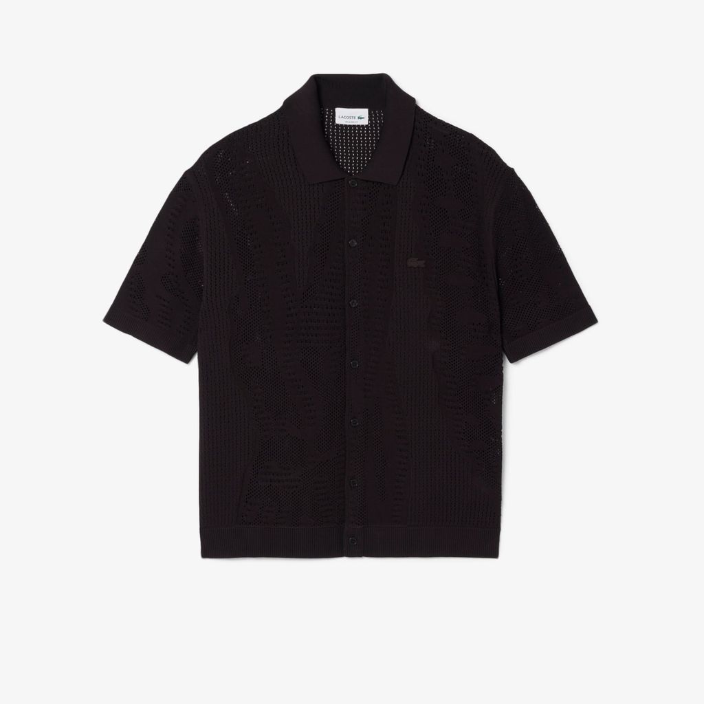 Áo Len Lacoste Nam Dáng Rộng Dệt Ren In Hình Cá Sấu