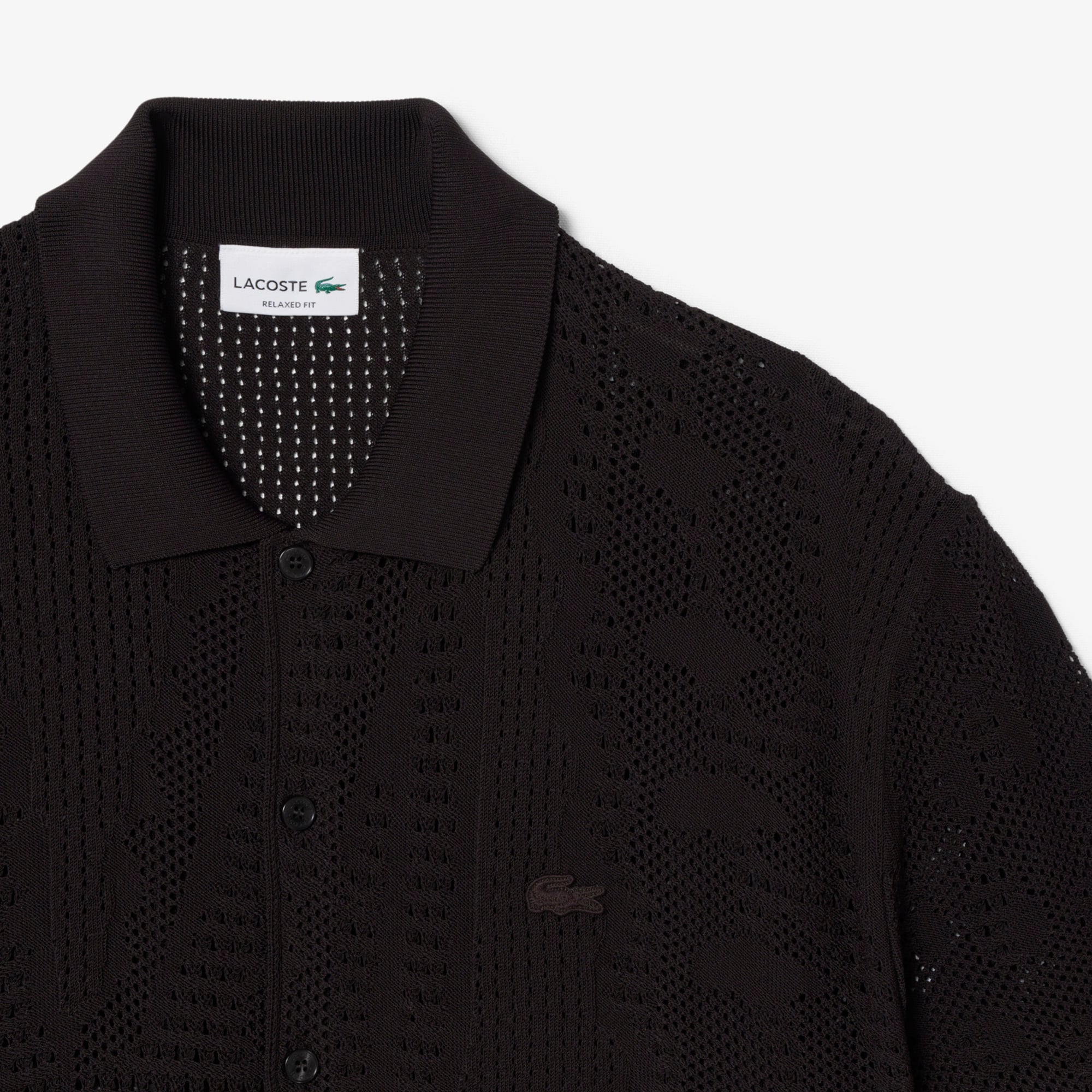 Áo Len Lacoste Nam Dáng Rộng Dệt Ren In Hình Cá Sấu